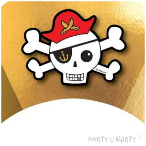 czapeczki papierowe pirackie czaszki amscan 8 szt