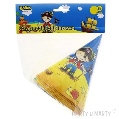 czapeczki papierowe pirat 6 szt