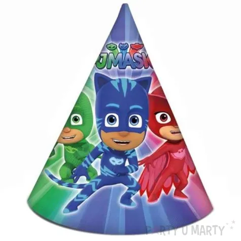 czapeczki papierowe pj masks 6 szt