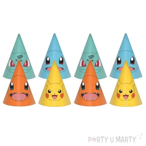 czapeczki papierowe pokemon pikachu i przyjaciele amscan 8 szt