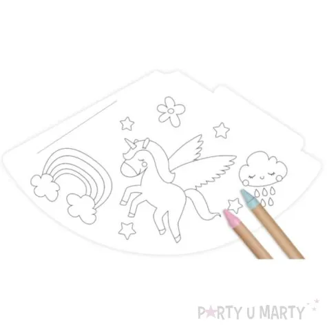 czapeczki papierowe pokoloruj sam jednorozec godan 6 szt