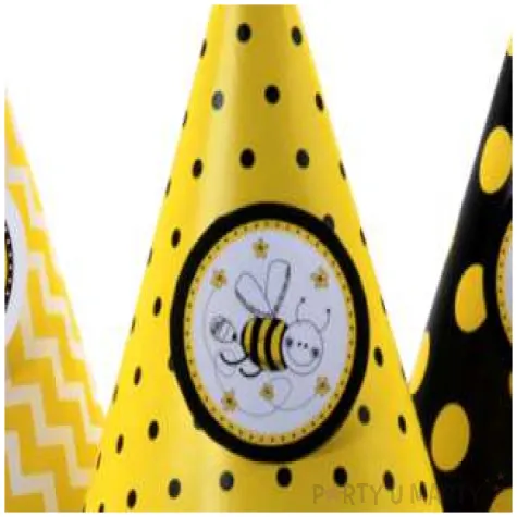 czapeczki papierowe pszczolki mix 6 szt