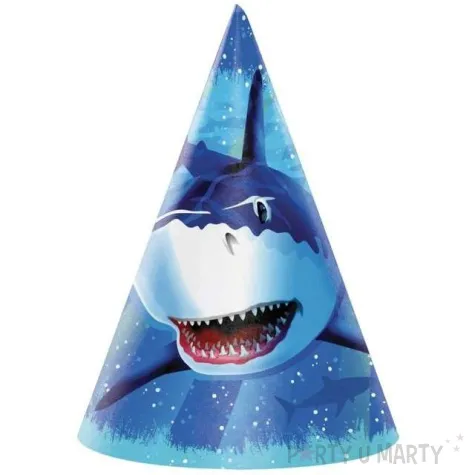 czapeczki papierowe rekin sharky creative converting 8 szt