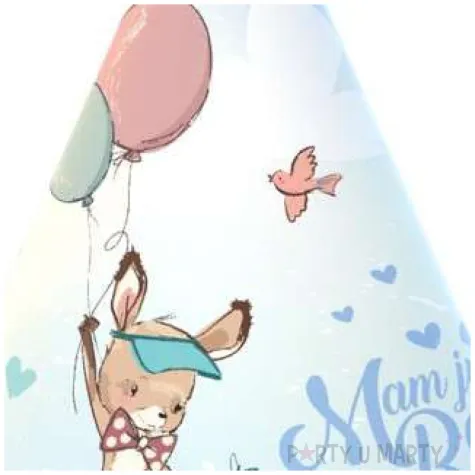 czapeczki papierowe roczek kangurek godan 6 szt