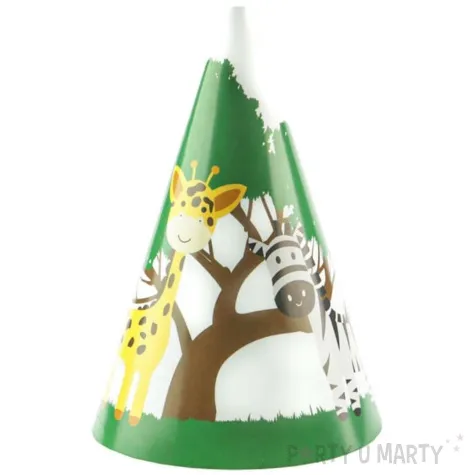 czapeczki papierowe safari zwierzeta congee 6 szt