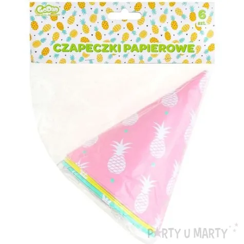 czapeczki papierowe slodki ananas mix godan 6 szt
