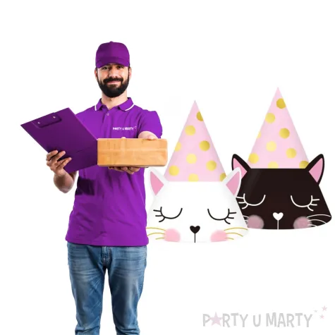 czapeczki papierowe slodki kotek rozowy godan 6 szt