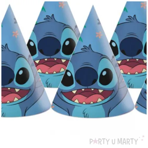 czapeczki papierowe stitch niebieskie procos 6 szt