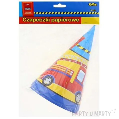 czapeczki papierowe straz pozarna xxl 6 szt