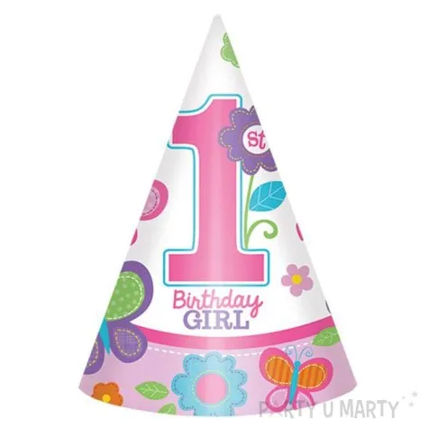 czapeczki papierowe sweet birthday girl amscan 16cm 8 szt