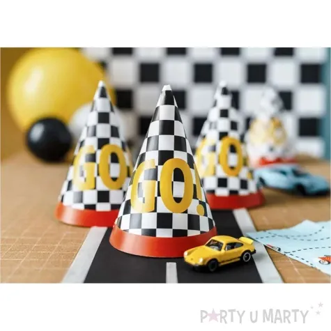czapeczki papierowe szachownica go partydeco 6 szt