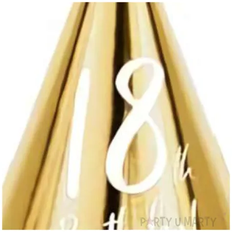 czapeczki papierowe szalona 18 tka zlote partydeco 6 szt