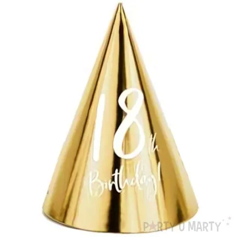 czapeczki papierowe szalona 18 tka zlote partydeco 6 szt