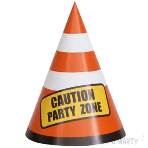 czapeczki papierowe teren budowy unique 8 szt