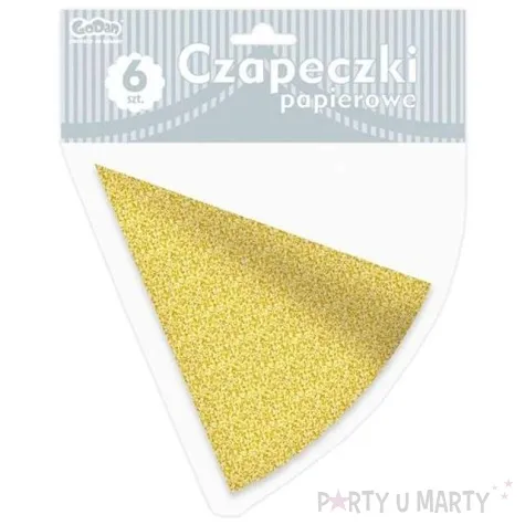 czapeczki papierowe tradycyjne zlote 6 szt