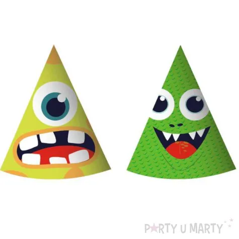 czapeczki papierowe wesole potwory 6 szt