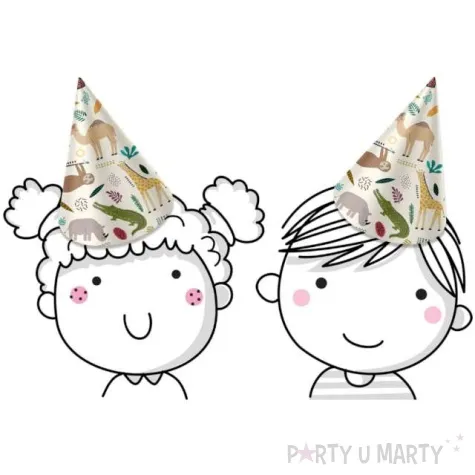 czapeczki papierowe zoo folat 6 szt