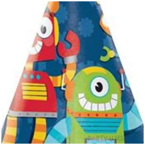 czapeczki party robots godan 8 szt