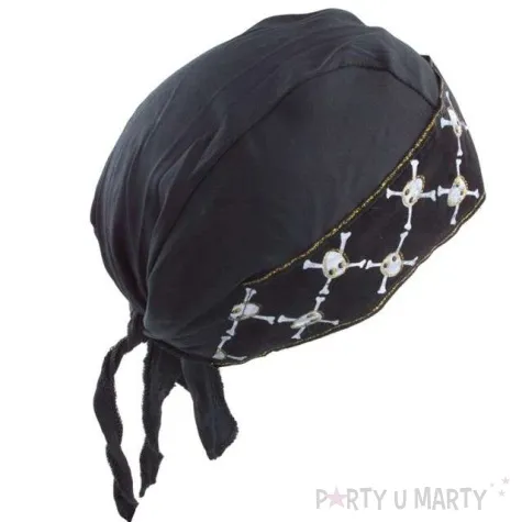 czapka bandana piracka czarna funny fashion