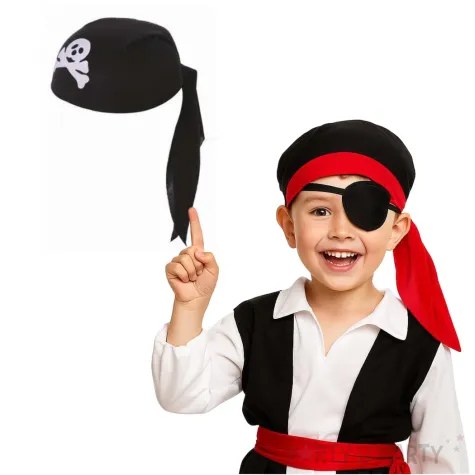 czapka bandana piracka dziecieca czarna party tino