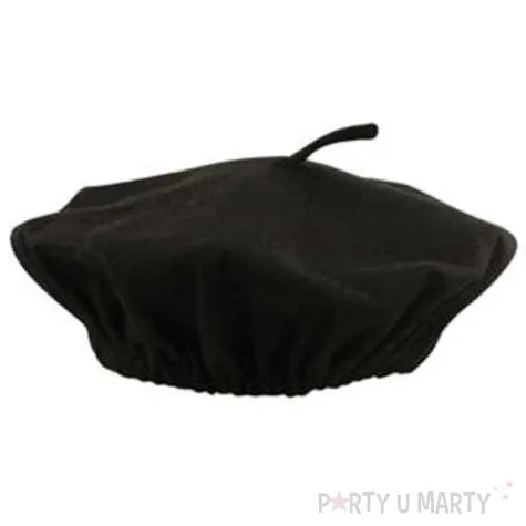 czapka beret francuski czarna kraszek
