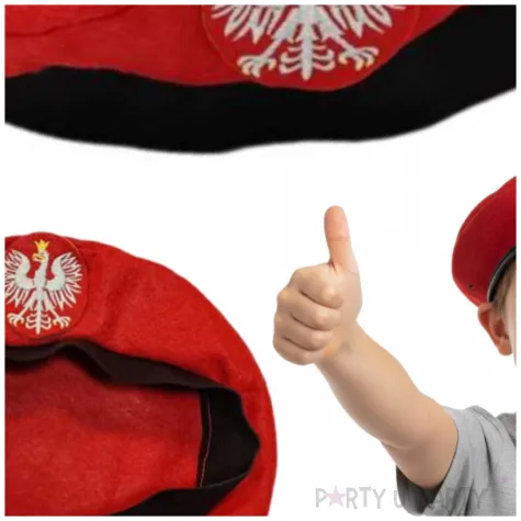 czapka beret zolnierza polskiego czerwony 52 54 cm