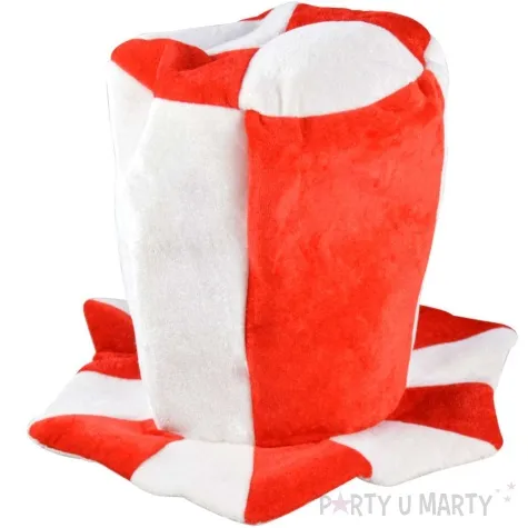 czapka cylinder kibica kanciasty bialo czerwony arpex