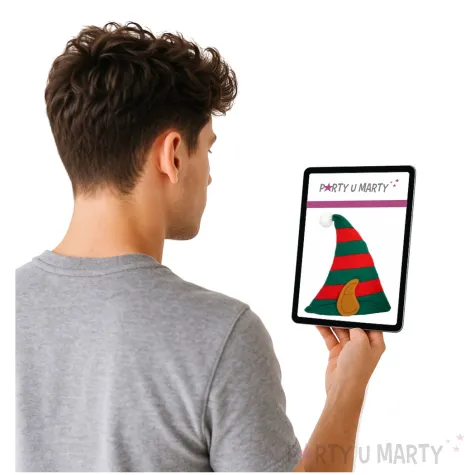 czapka elf w paski czerwono zielona arpex