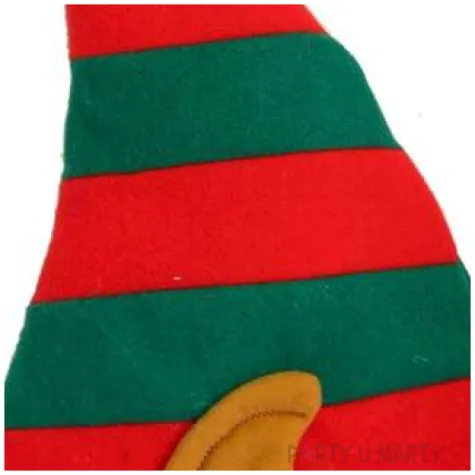 czapka elf w paski czerwono zielona arpex