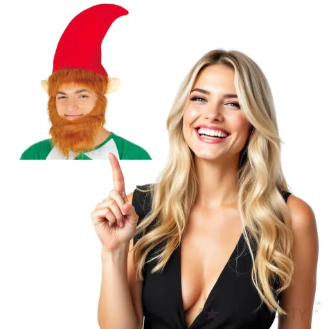 czapka elf z broda czerwona guirca