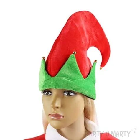czapka elf z dzwoneczkami 30x35 cm