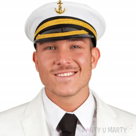 czapka kapitan z kotwica aster 58 cm