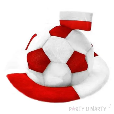 czapka kibic pilka z flaga bialo czerwony godan