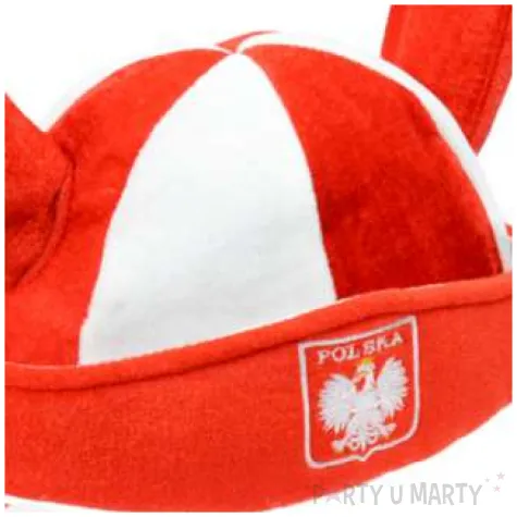 czapka kibic wiking z warkoczami bialo czerwony arpex