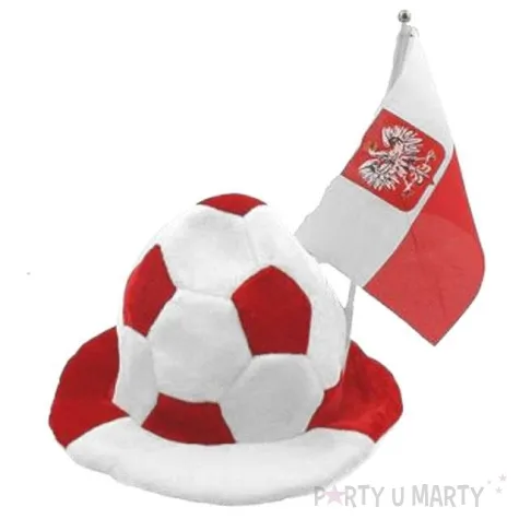 czapka kibica pilka z flaga polska