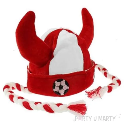 czapka kibica wiking z warkoczami polska