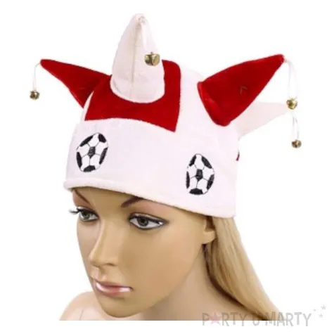 czapka kibica z rogami i dzwonkami polska