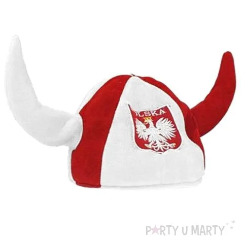 czapka kibica z rogami polska