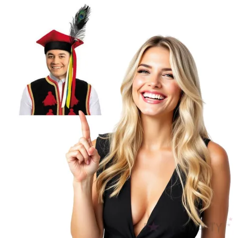 czapka krakowiak pawie oczko czerwono czarna kraszek rozm s