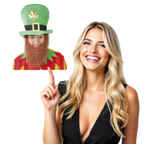 czapka leprechaun z broda guirca