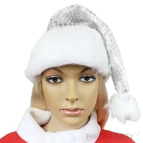 czapka mikolaj srebrny