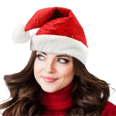 czapka mikolaj z cekinami godan