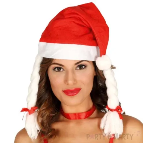 czapka mikolajka z warkoczami guirca