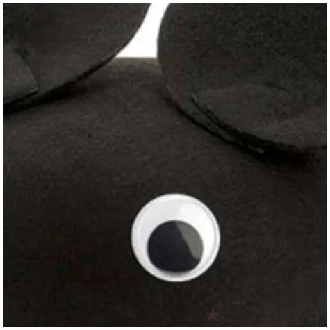 czapka myszka z wasami czarna partydeco