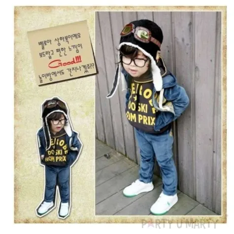 czapka pilotka dla dzieci czarna