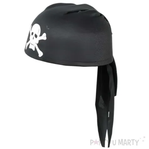 czapka pirat bandana lux czarny tamipol