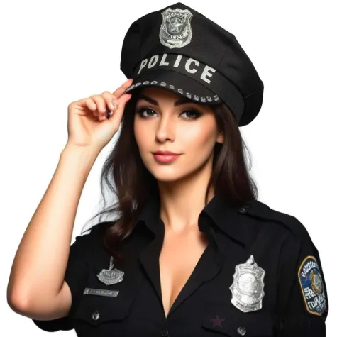 czapka policjanta dodatek do stroju na karnawal akcesoria do munduru policyjnego czarny