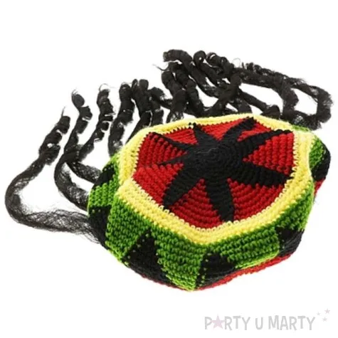 czapka rastaman jamajka z dlugimi wlosami godan