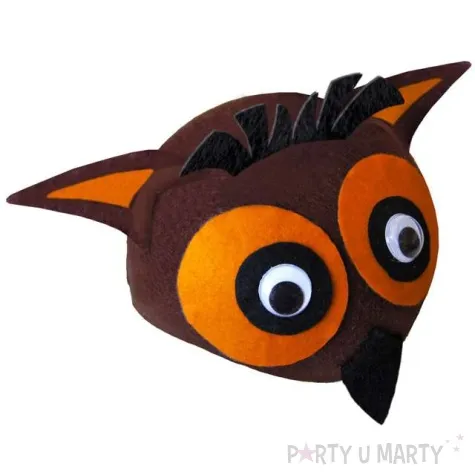 czapka sowa filcowa kraszek