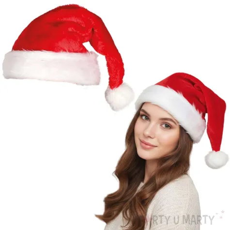 czapka swiety mikolaj deluxe czerwona guirca